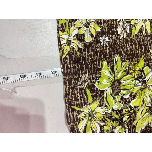 Pendleton Womens Floral Knit Long Sleeve Faux Wrap Midi Dress Brown Green Medium - Picture 8 of 8